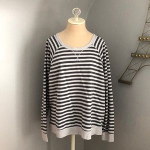 Old Navy Gray Striped Sweatshirt XXL